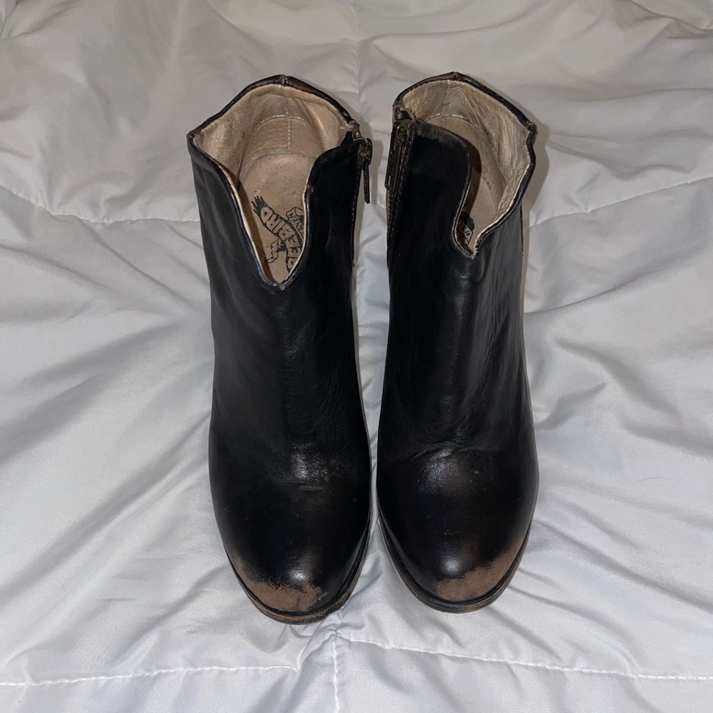 Black Leather Women's Ankle Boots - Detroit